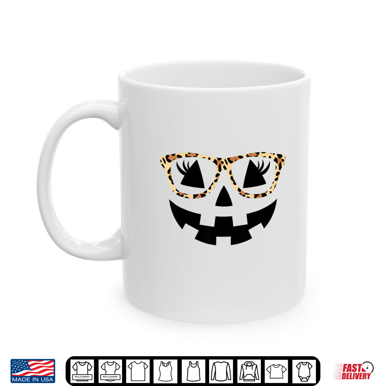 Jack O Lantern Face Pumpkin Halloween Leopard Print Glasses Shirt