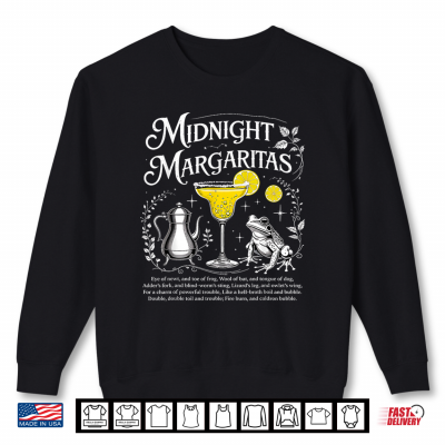 Sweatshirt Midnight Margaritas Witch Halloween Cocktail Shirt