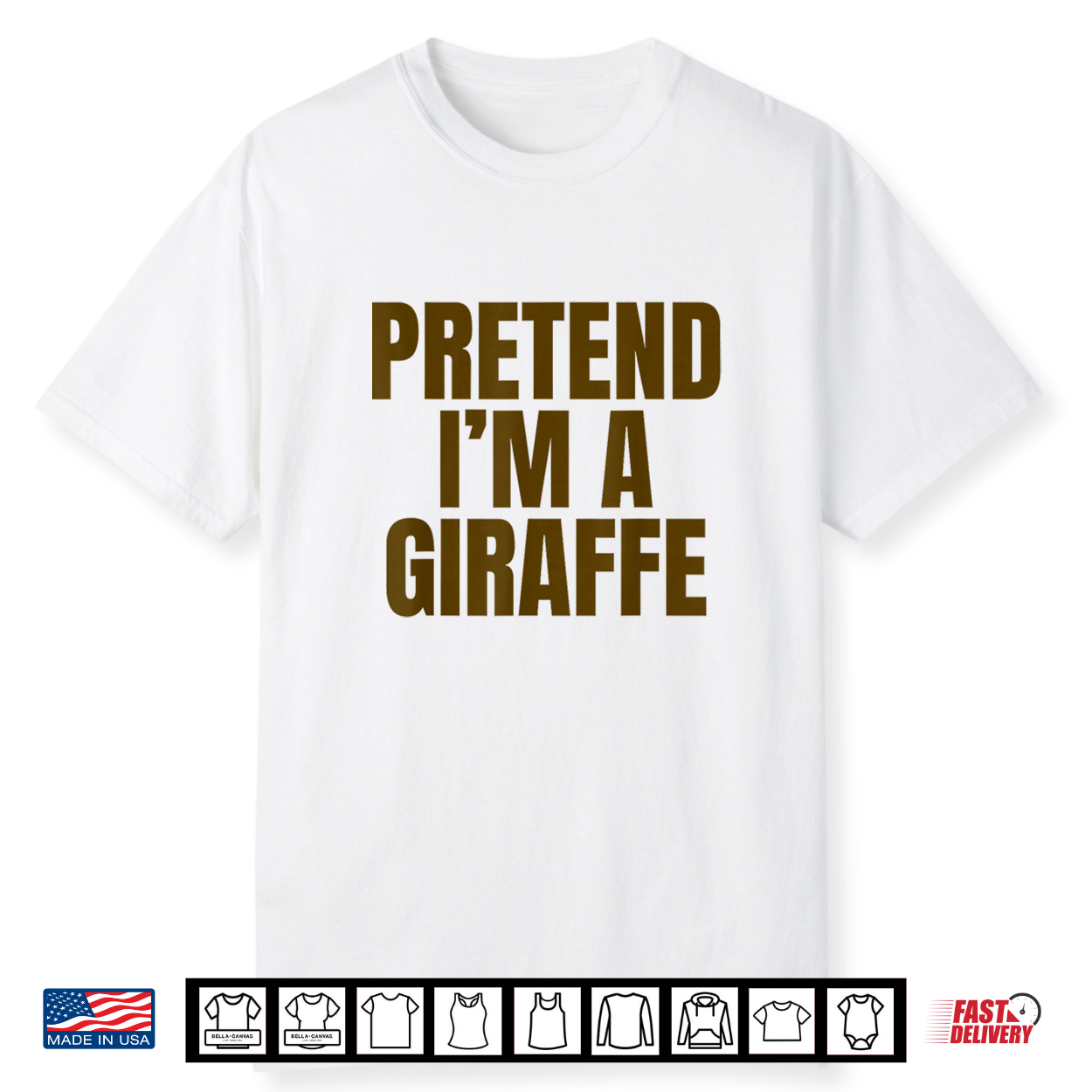 Pretend Im A Giraffe Funny Minimalist Halloween Costume Shirt