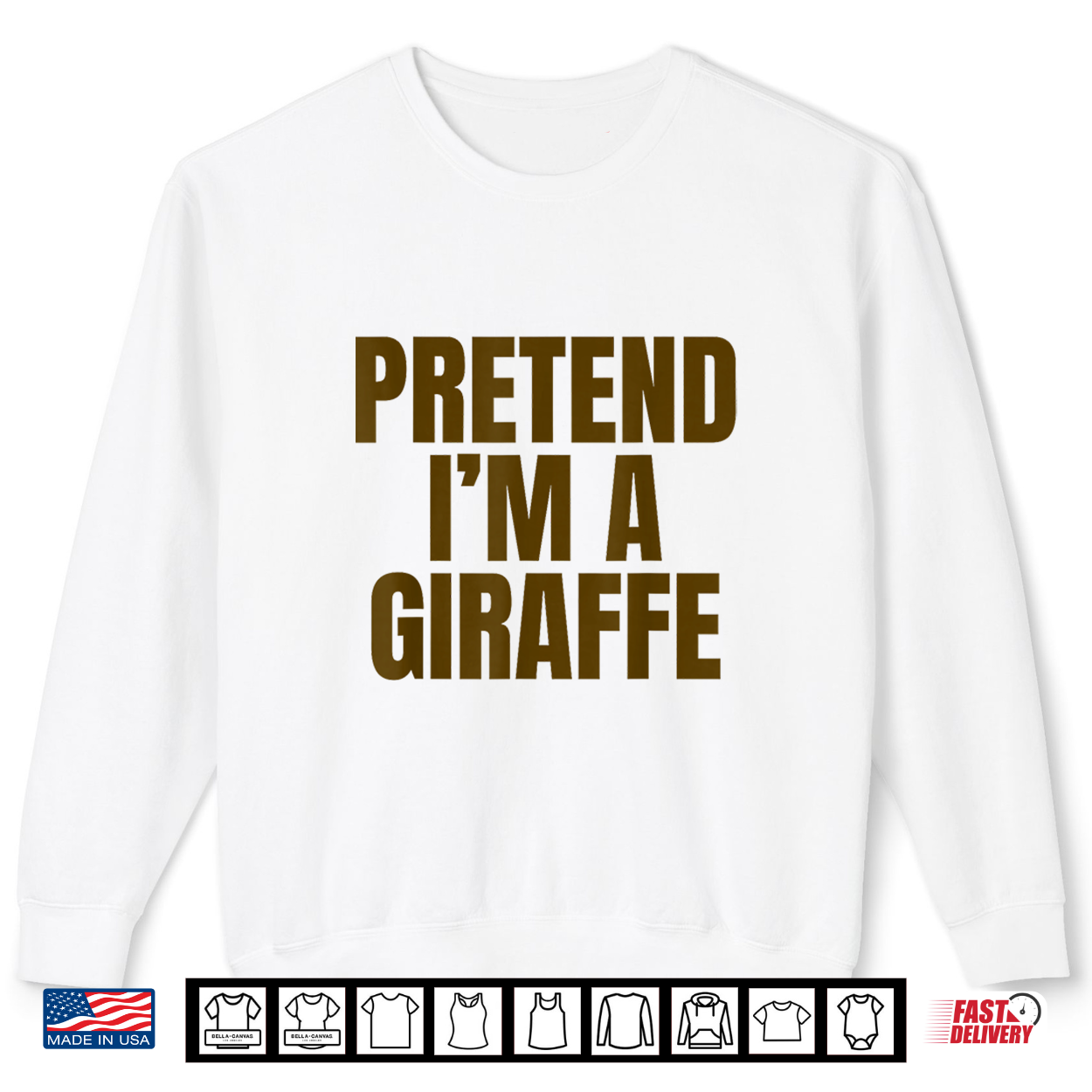 Pretend Im A Giraffe Funny Minimalist Halloween Costume Shirt