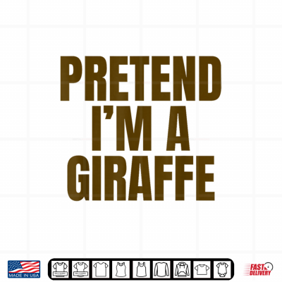 Design Pretend Im A Giraffe Funny Minimalist Halloween Costume Shirt