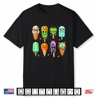 Spooky Popsicle Ice Cream Summer Party Halloween Summerween Shirt