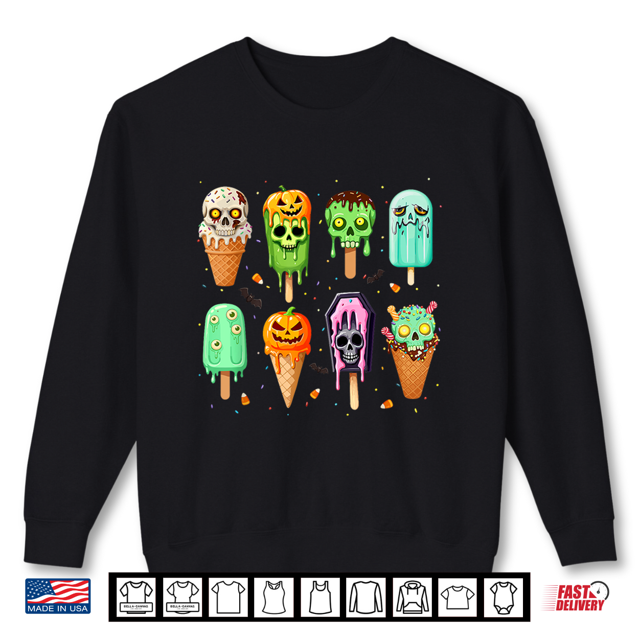 Spooky Popsicle Ice Cream Summer Party Halloween Summerween Shirt