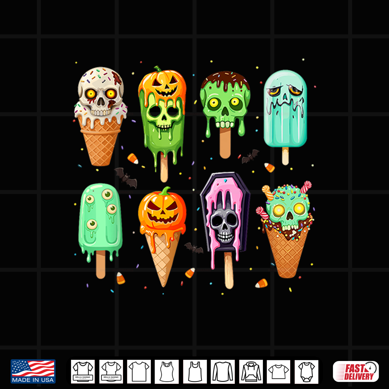 Spooky Popsicle Ice Cream Summer Party Halloween Summerween Shirt