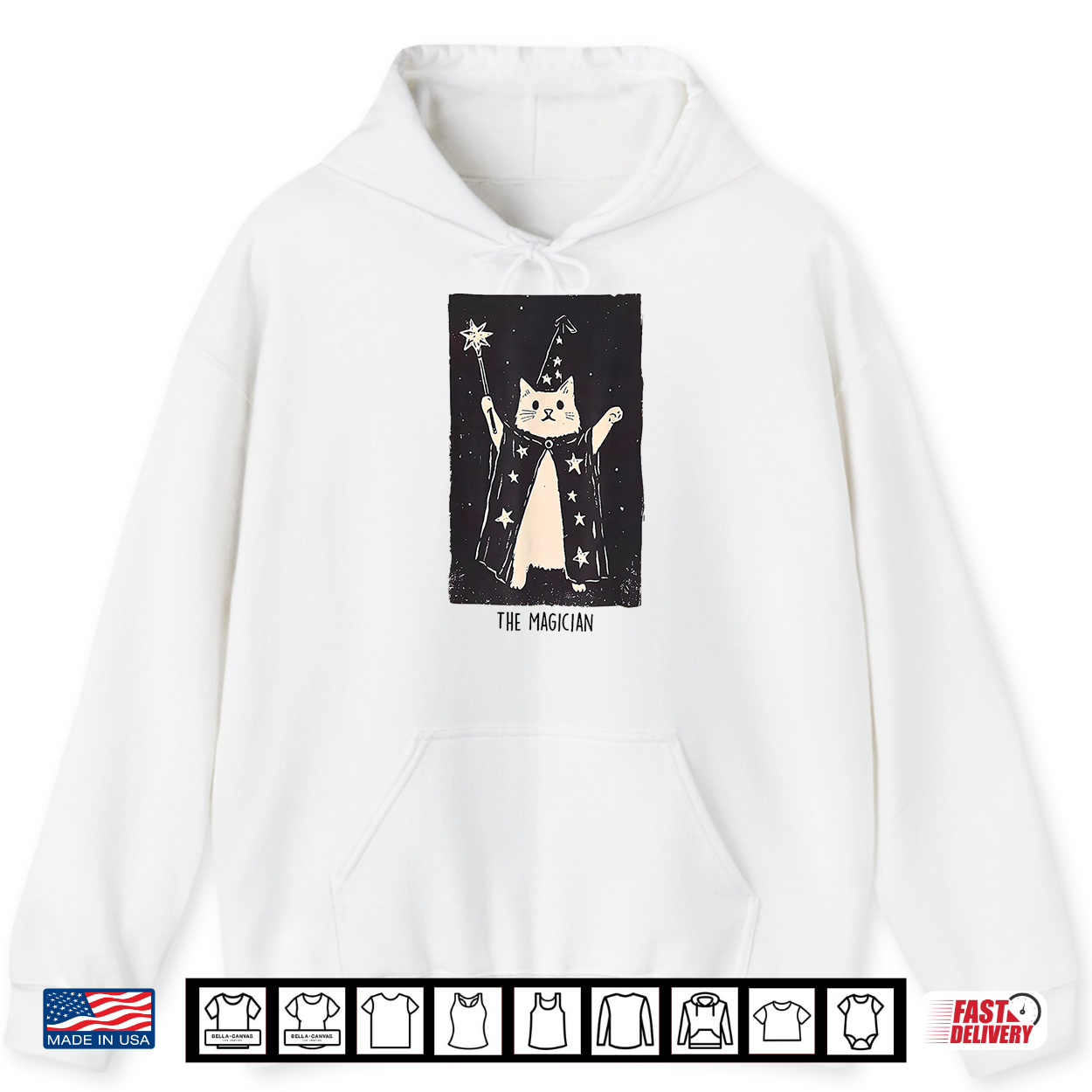 Wizard Cat Weird Funny Tarot Card The Magician Halloween Cat Shirt