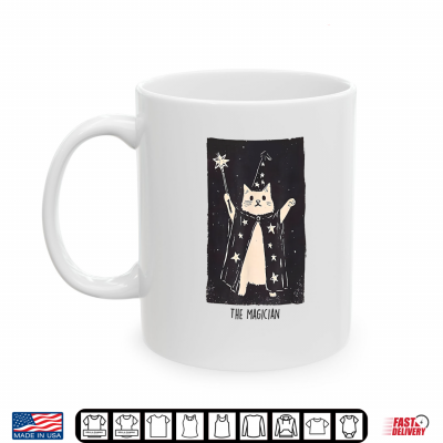 Mug Wizard Cat Weird Funny Tarot Card The Magician Halloween Cat Shirt
