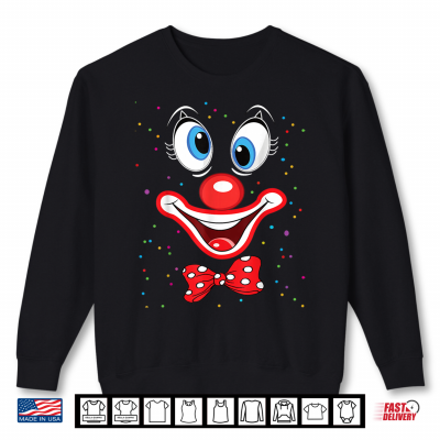 Sweatshirt Carnival Clown Face Circus Costume Shirt