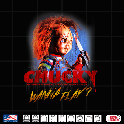 Design Chucky Halloween Design Wanna Play Shirt