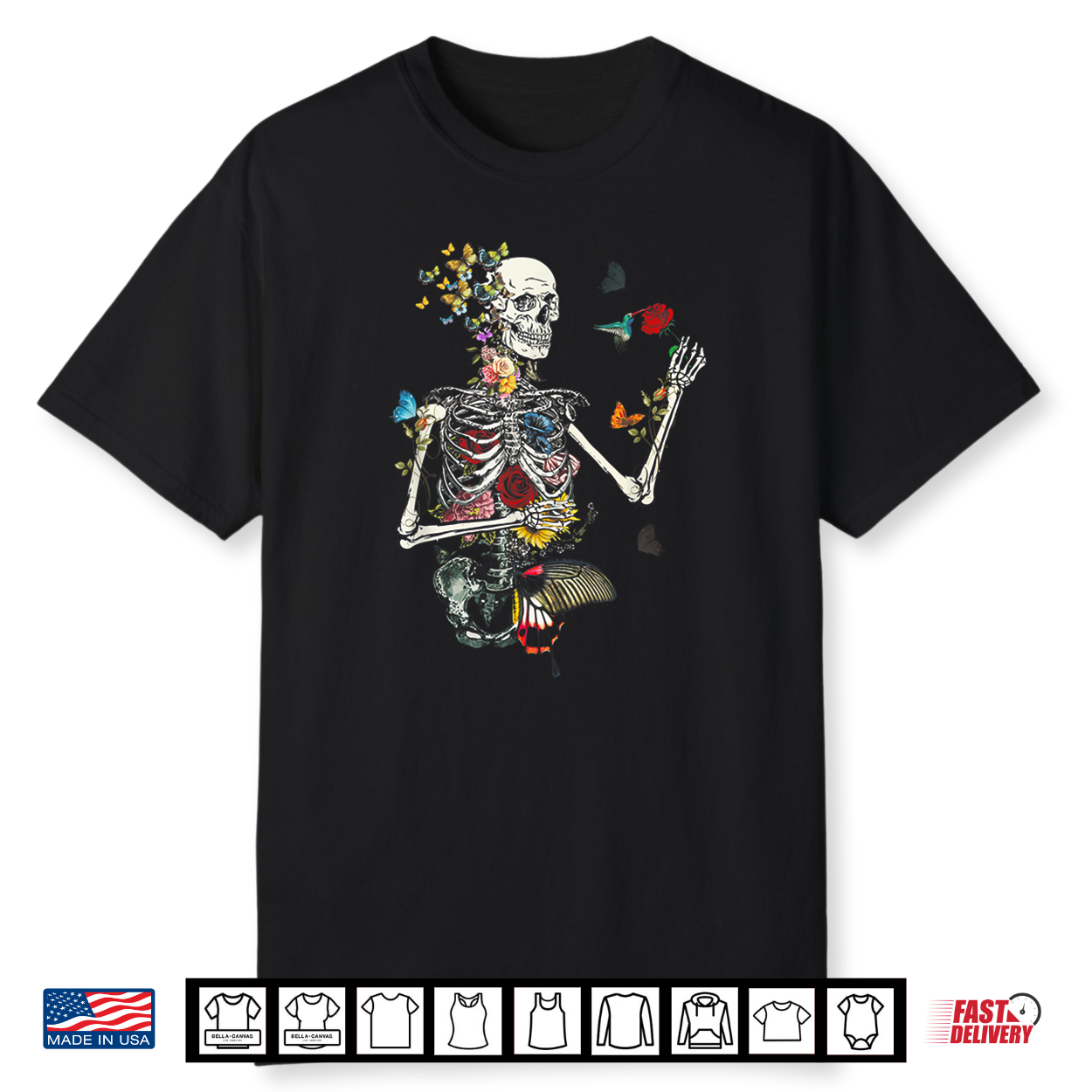 Cool Skeleton Plant Nature Flower Halloween Shirt Cool Skeleton Plant Nature Flower Halloween Shirt