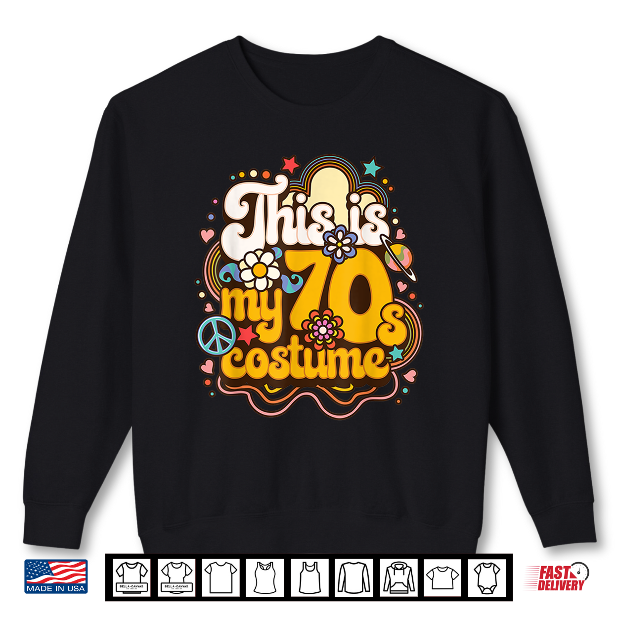 Costume Party Friends Family Member 70S Hippie Peace Shirt