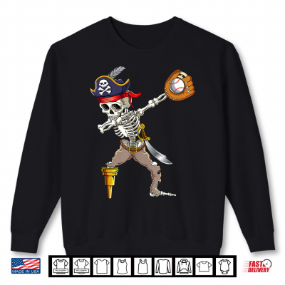 Sweatshirt Dab Skeleton Dabbing Skeleton Pirate Baseball Shirt
