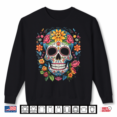 Sweatshirt De Los Muertos Day Of The Dead Sugar Skull Halloween Shirt