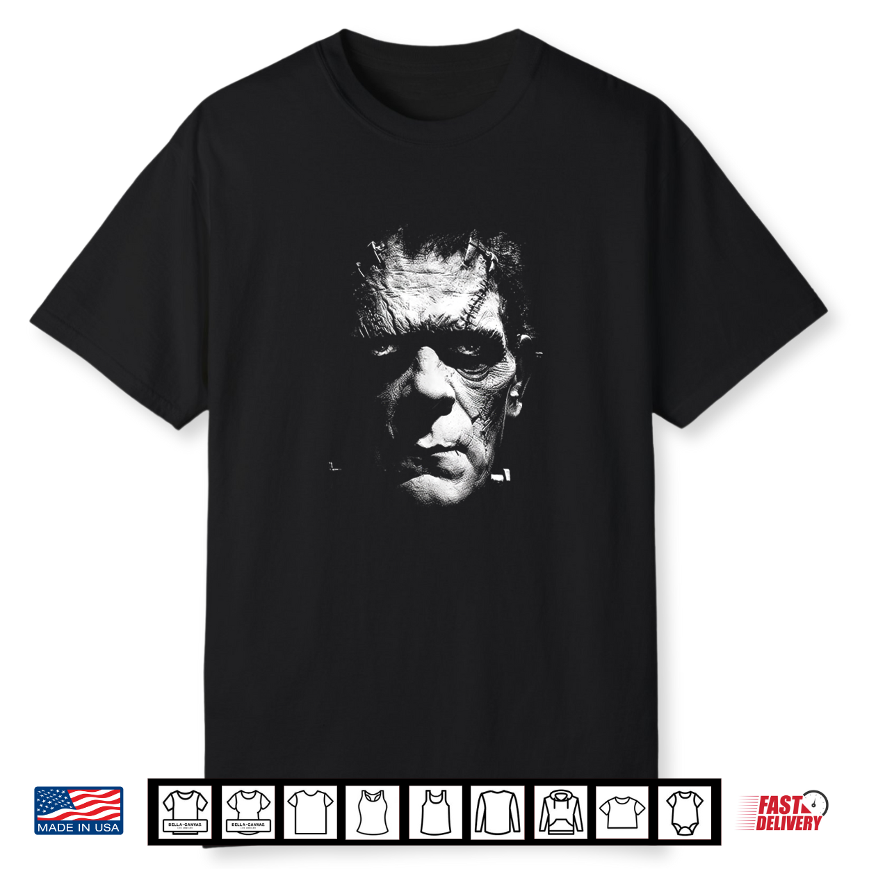 Frankenstein Portrait Classic Halloween Monster Horror Movie Shirt