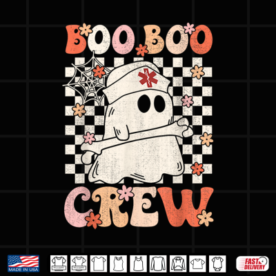 Design Groovy Boo Boo Crew Nurse Ghost Paramedic EMT EMS Halloween Shirt