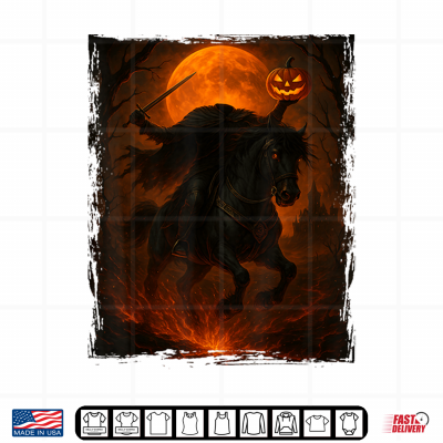 Design Headless Horseman Scary Pumpkin Halloween Shirt