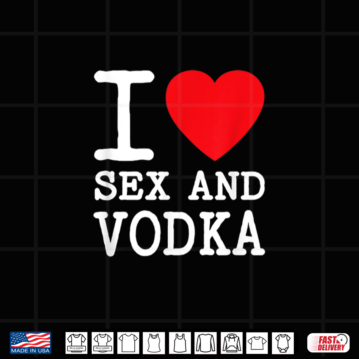 I Love Sex Vodka For Funny Drinking Women Of Red Heart Party Shirt