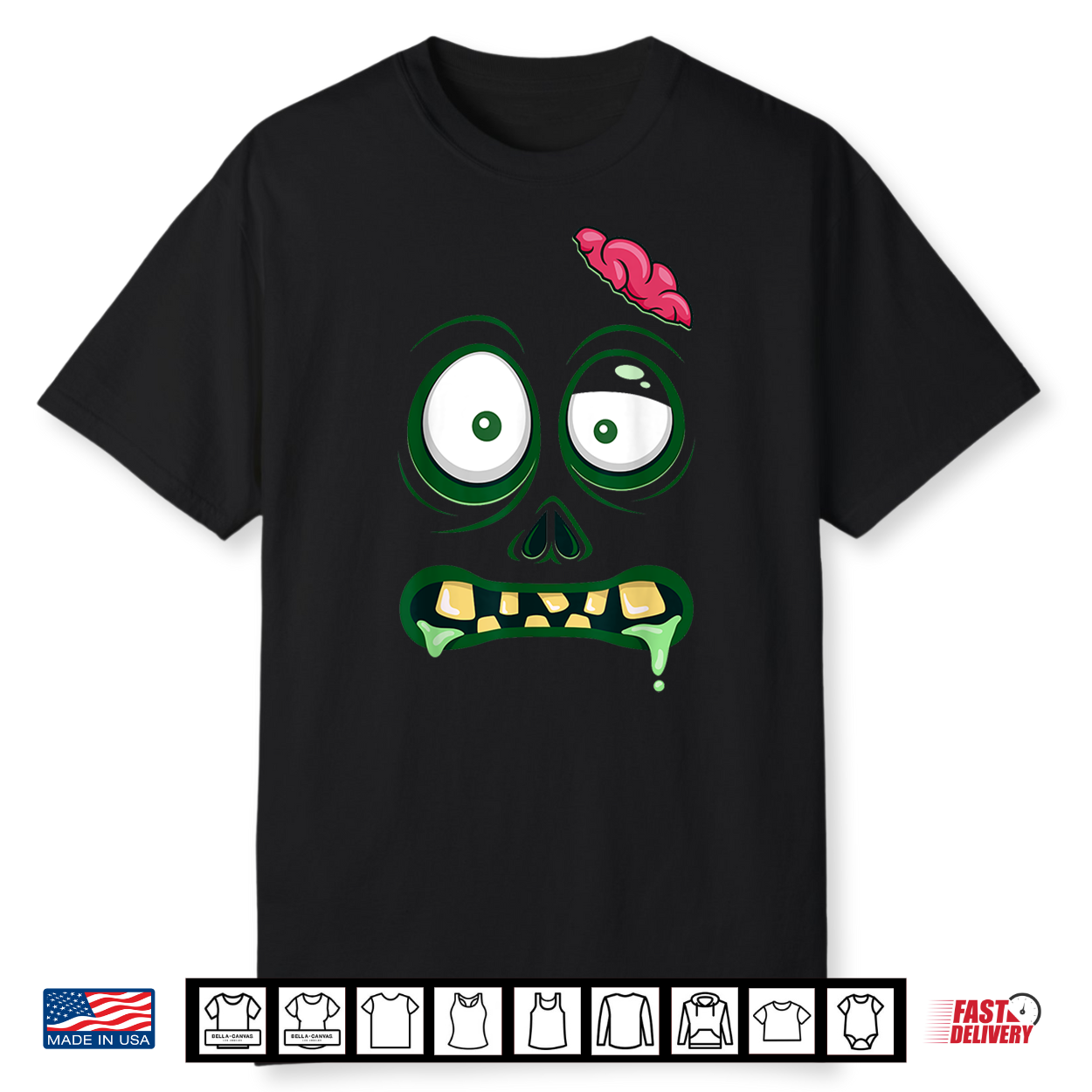 Monster Face Halloween Matching Costume Zombie Shirt Monster Face Halloween Matching Costume Zombie Shirt