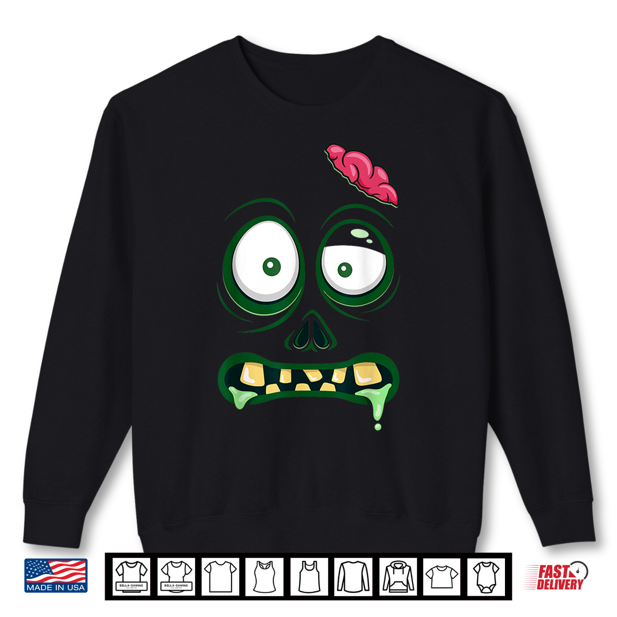 Monster Face Halloween Matching Costume Zombie Shirt Monster Face Halloween Matching Costume Zombie Shirt