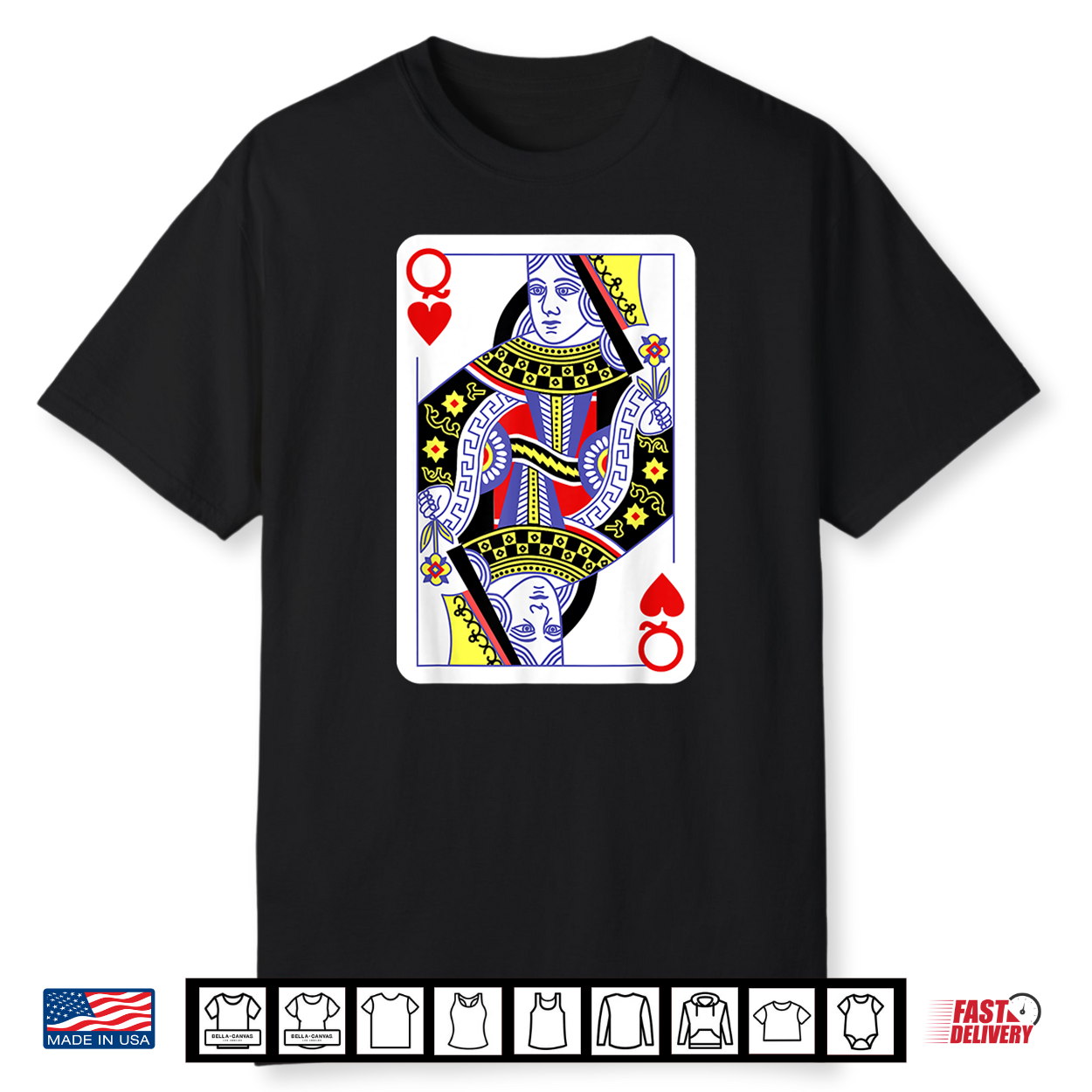 Queen Of Hearts Playing Cards Halloween Costume Casino Easy Shirt Queen Of Hearts Playing Cards Halloween Costume Casino Easy Shirt