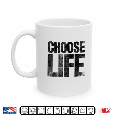 Mug Retro 80s Halloween Costume Choose Life Distressed Shirt