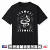 Snake And Moon Phases Celestial Floral Witchy Halloween Shirt
