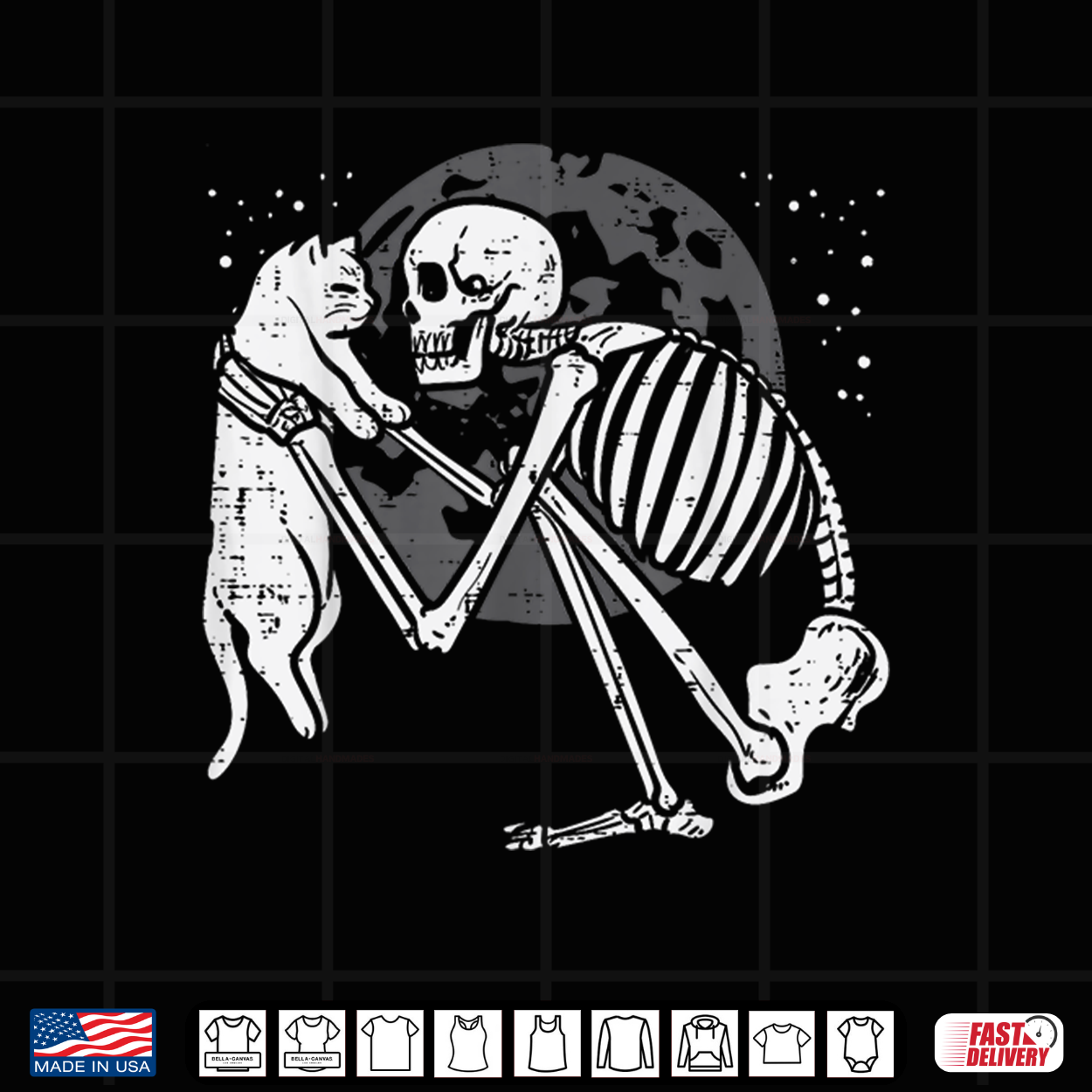 Skeleton Cat Skull Kitty Cute Goth Halloween Shirt Skeleton Cat Skull Kitty Cute Goth Halloween Shirt