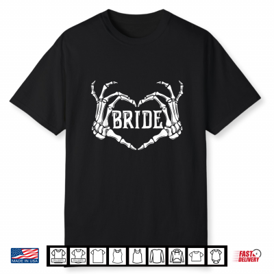 Spooky Bride Skeleton Hands Halloween Engagement Wedding Shirt