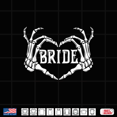 Design Spooky Bride Skeleton Hands Halloween Engagement Wedding Shirt