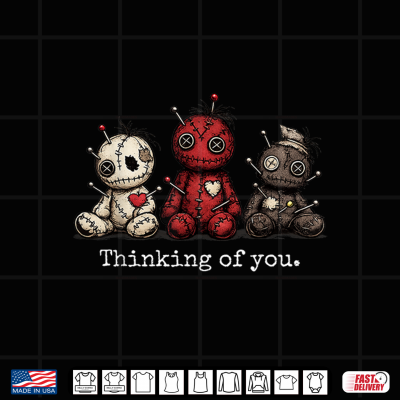 Design Thinking Of You Voodoo Dolls Funny Halloween Shirt