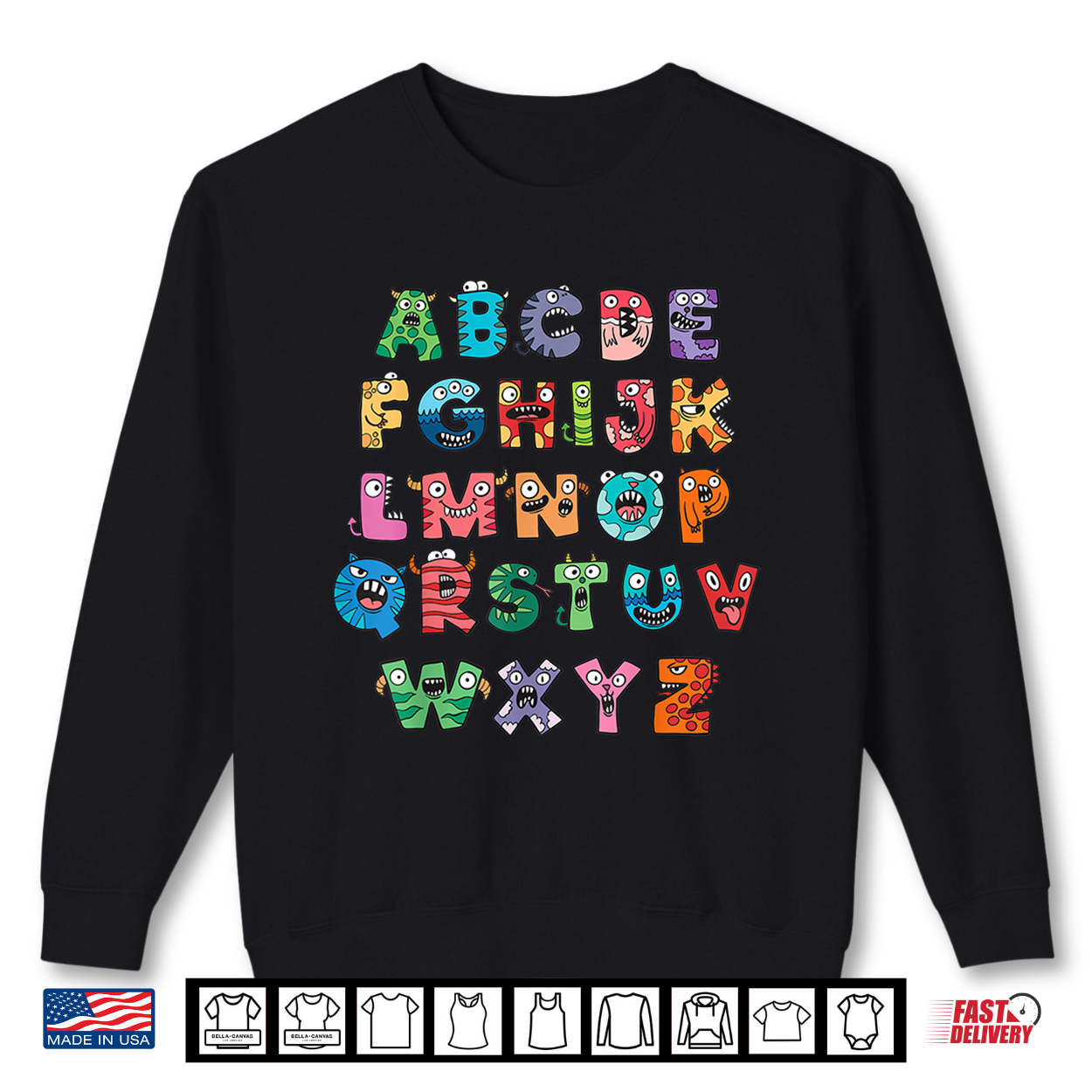 Abc Cute Monster Alphabet Halloween Teacher Costume Shirt Abc Cute Monster Alphabet Halloween Teacher Costume Shirt