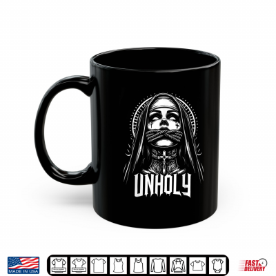 Mug Blackcraft Choked Up Unholy Nun Satan Baphomet Halloween Shirt