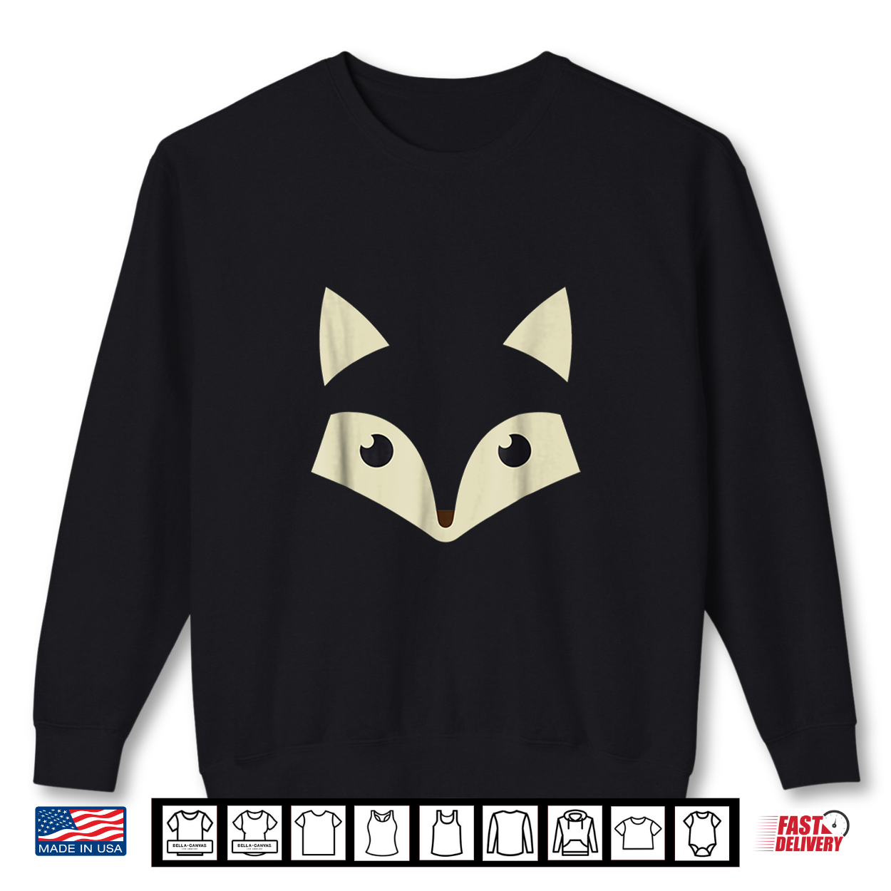 Cute Fox Face Shirt Awesome Halloween Costume Gift Shirt