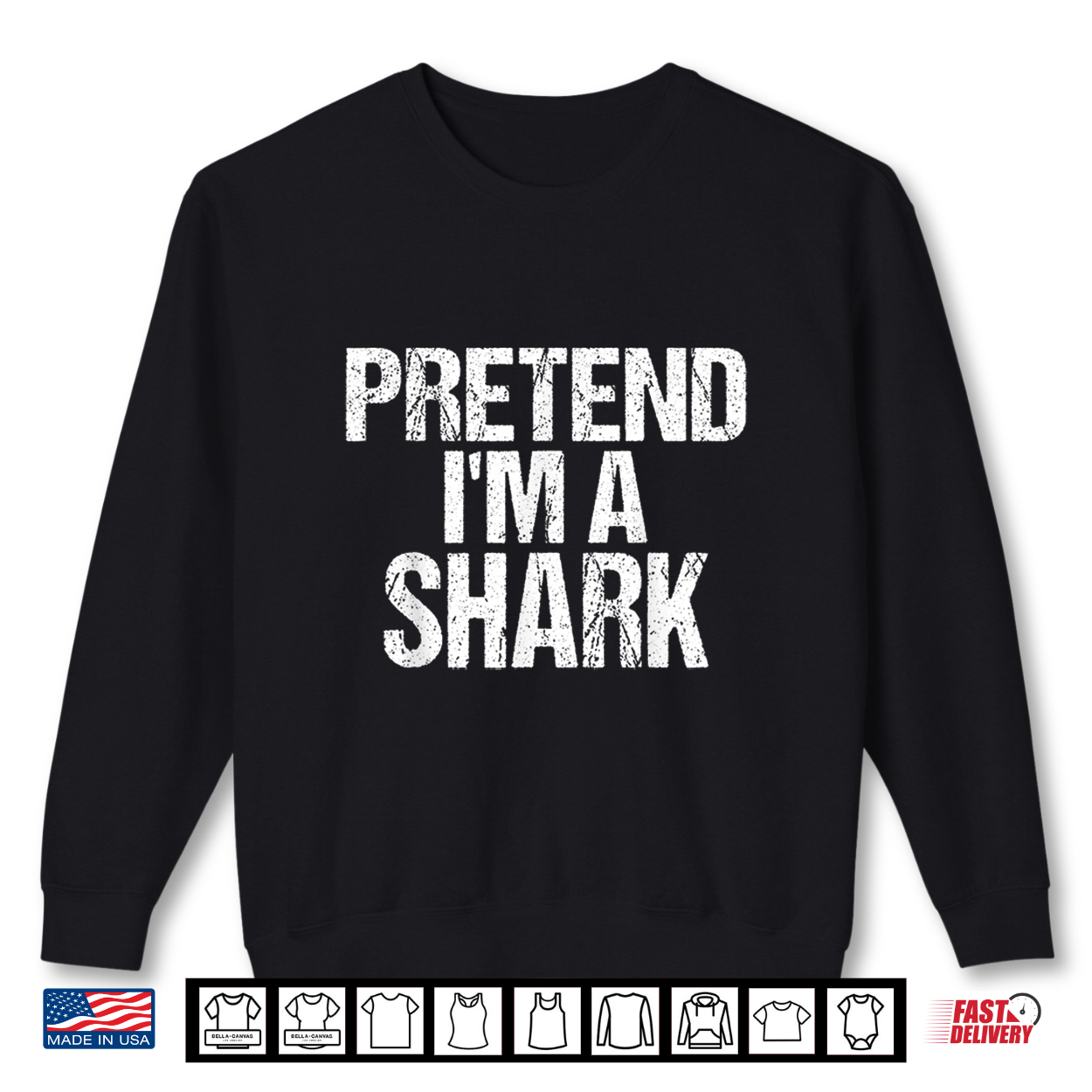 Funny Pretend I’M A Shark Lazy Halloween Costume Shirt