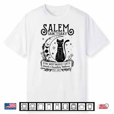 Funny Witch Salem Home For Wayward Black Cats 1692 Halloween Shirt