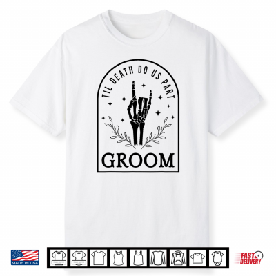 Groom Bride Skeleton Gothic Halloween Engagement Wedding Shirt