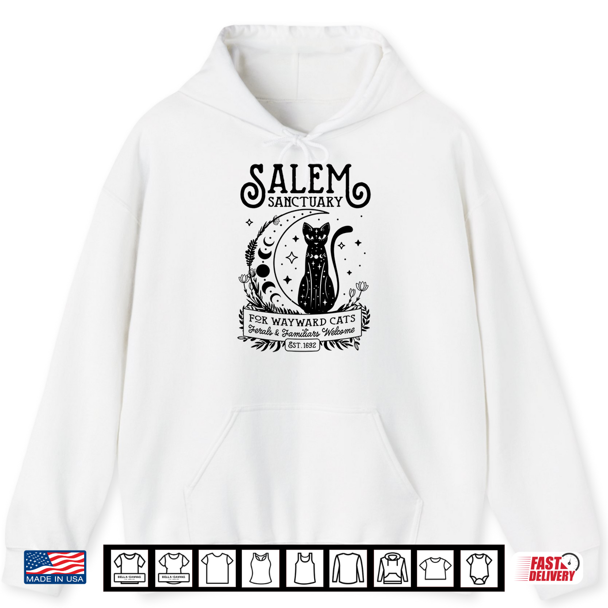 Funny Witch Salem Home For Wayward Black Cats 1692 Halloween Shirt