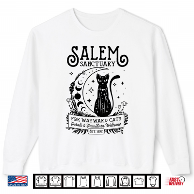 Sweatshirt Funny Witch Salem Home For Wayward Black Cats 1692 Halloween Shirt