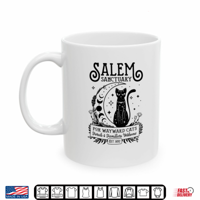 Mug Funny Witch Salem Home For Wayward Black Cats 1692 Halloween Shirt
