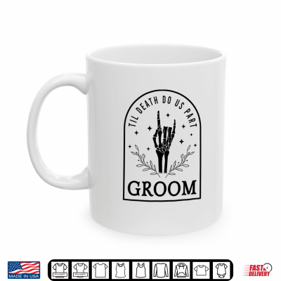 Mug Groom Bride Skeleton Gothic Halloween Engagement Wedding Shirt