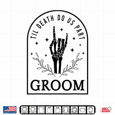 Design Groom Bride Skeleton Gothic Halloween Engagement Wedding Shirt