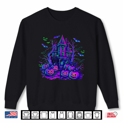 Sweatshirt Halloween Spooky Scene Retro Pumpkin Scary Season Shirt