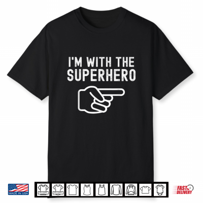 I’M With Superhero Funny Couples Matching Halloween Costume Shirt