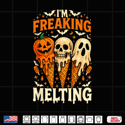 I'M Freaking Melting Funny Halloween Ice Cream Joke Shirt 4 Design Im Freaking Melting Funny Halloween Ice Cream Joke Shirt