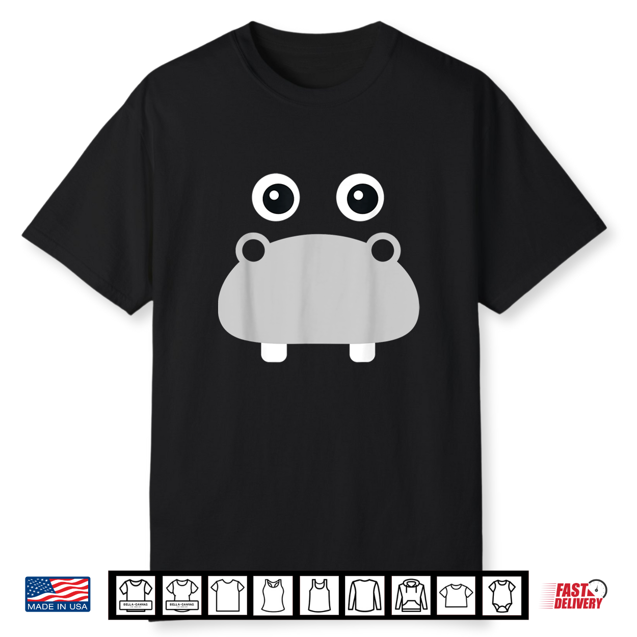 Kawaii Hippo Face Easy Halloween Costume Gift Shirt Kawaii Hippo Face Easy Halloween Costume Gift Shirt
