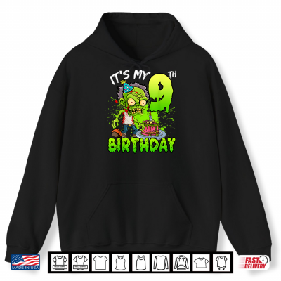 Hoodie Its My 9th Birthday Zombie Lover Shirt