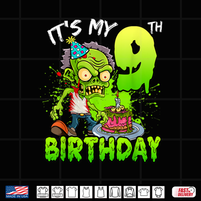 Design Its My 9th Birthday Zombie Lover Shirt
