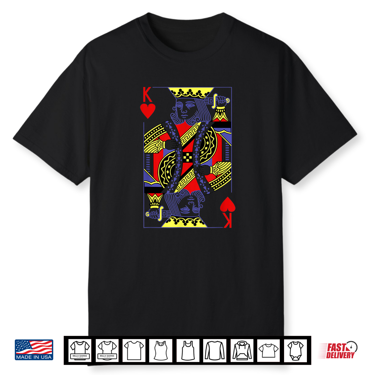 King Of Hearts Royal Flush Costume Halloween Playing Cards Shirt