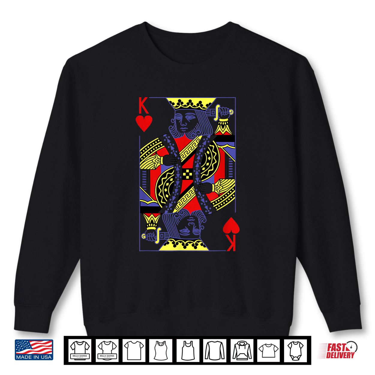 King Of Hearts Royal Flush Costume Halloween Playing Cards Shirt