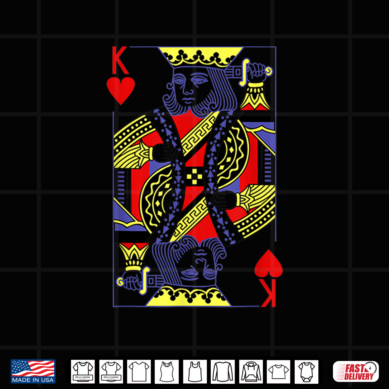 King Of Hearts Royal Flush Costume Halloween Playing Cards Shirt