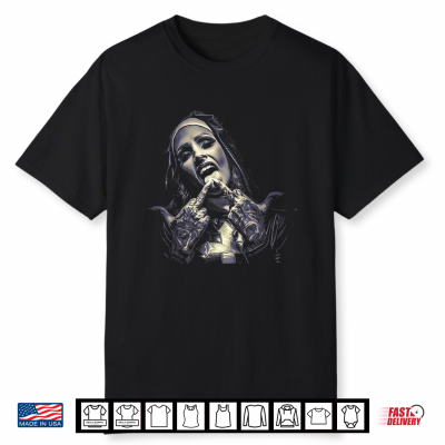 Occult Gothic Dark Satanic Nun Tattoos Unholy Nun Horror Shirt